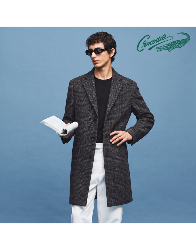 [TAG가 518,000원] 크로커다일 남성 헤리티지 체크 울 블렌드 코트 CDAA5CT4124