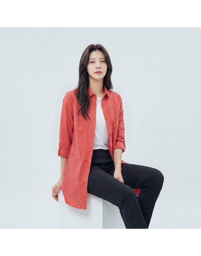 카라 솔리드 자수 셔츠_1G41550
