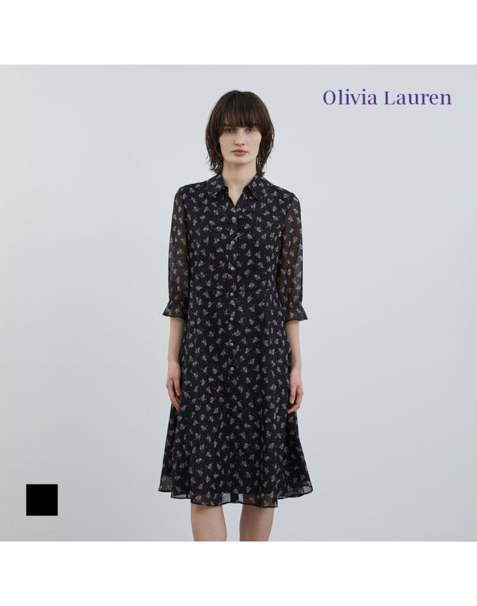 [OLIVIA LAUREN] 메탈사 믹스 쉬폰 프린트 원피스_VOCOA4M4311