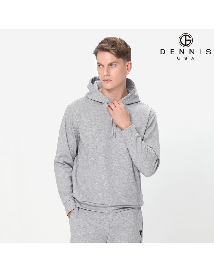 [DENNIS] 남성 에센셜 루즈핏 스트링 후드티셔츠_NAQFMTS010