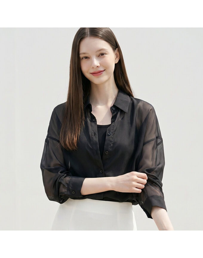 KARRA 퓨어시스루오간자블라우스_A6M0811