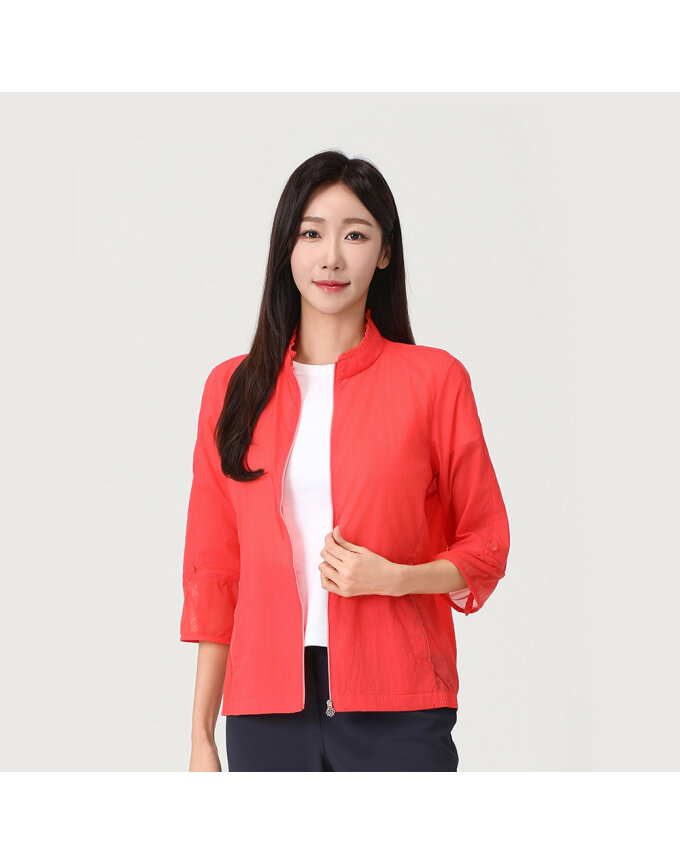 7부소매 하이넥 점퍼_1J41336