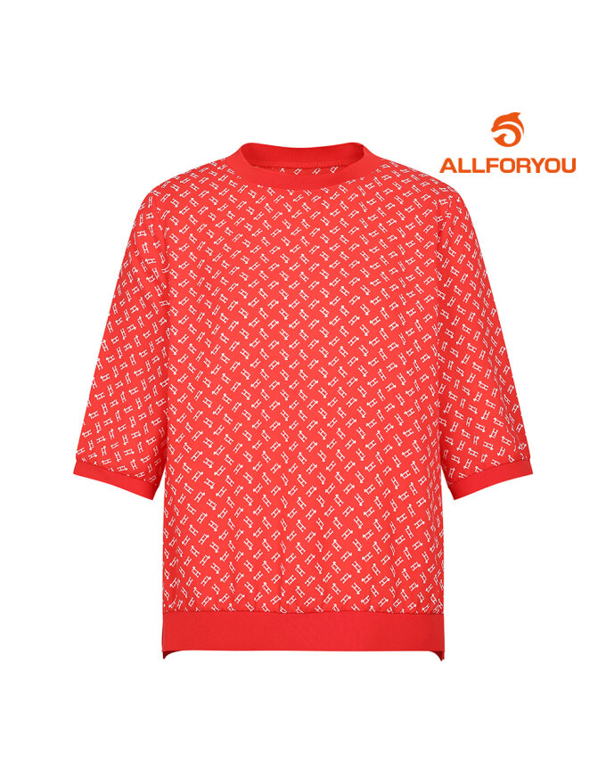[올포유] 여성 시보리 포인트 패턴 반팔 블라우스 ALBLM4251-304