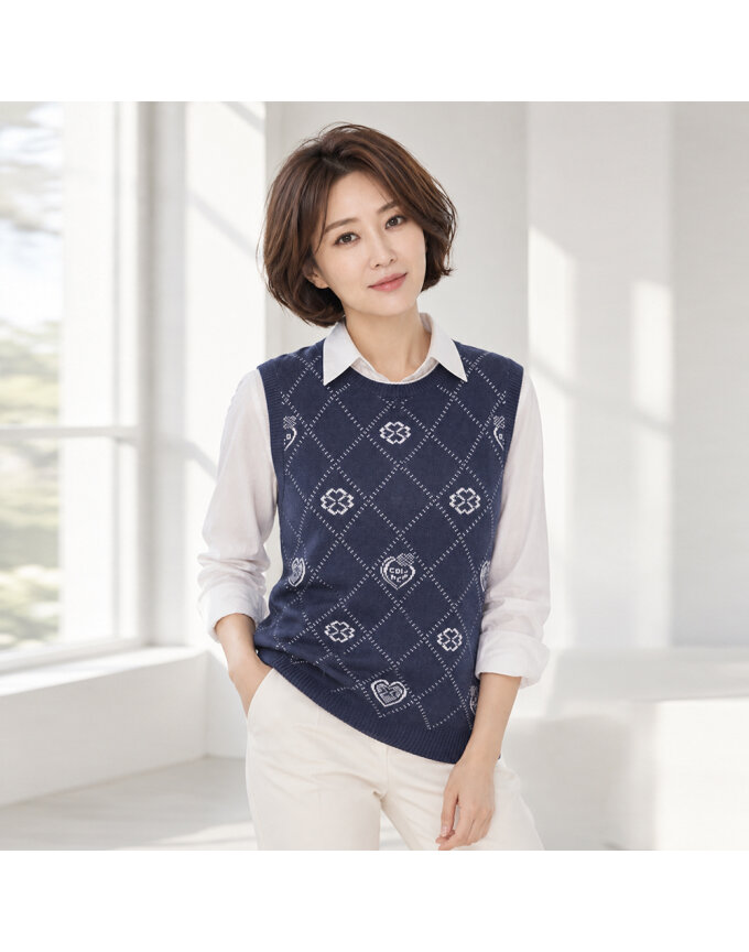 아가일 패턴 여성 니트 베스트 CLDWSW109