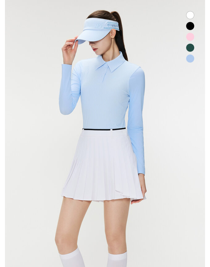 듀빅 여성 냉감 와이드 카라 긴팔티셔츠 DD2WTS102