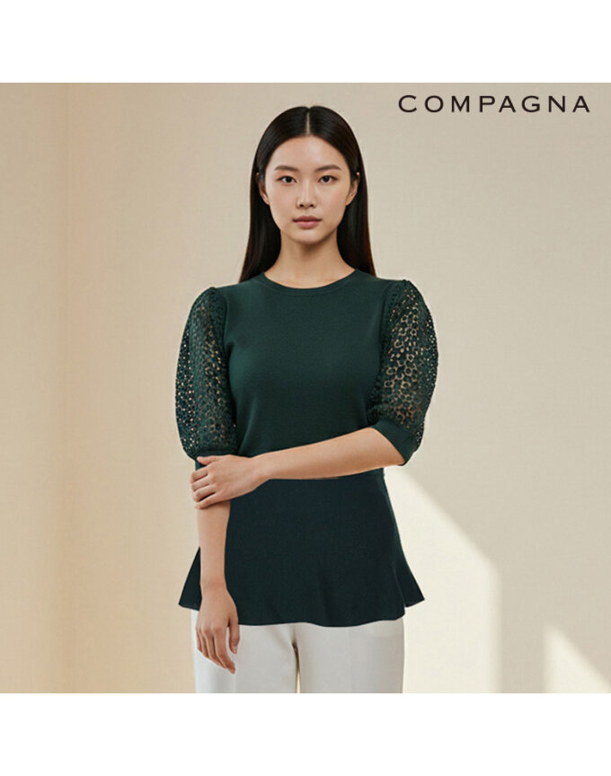 패턴 소매 시스루 반팔 니트_CAAU4-WSP040