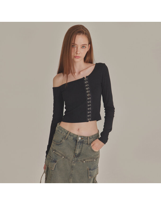 HOOK DETAIL ONE SHOULDER TOP (LONG ver)_T426TP105