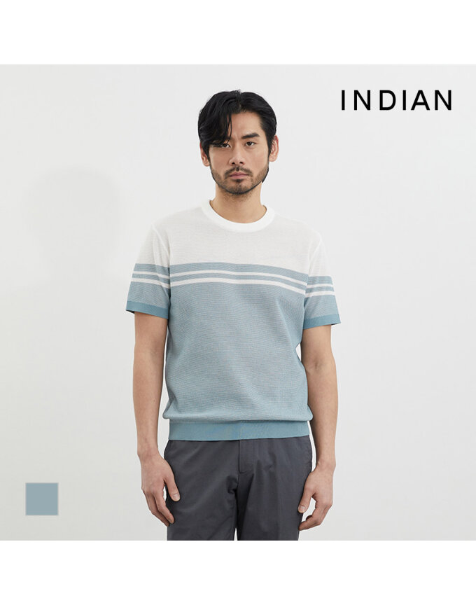 [INDIAN] 블럭패턴 라운드 니트_MITBR4M3101