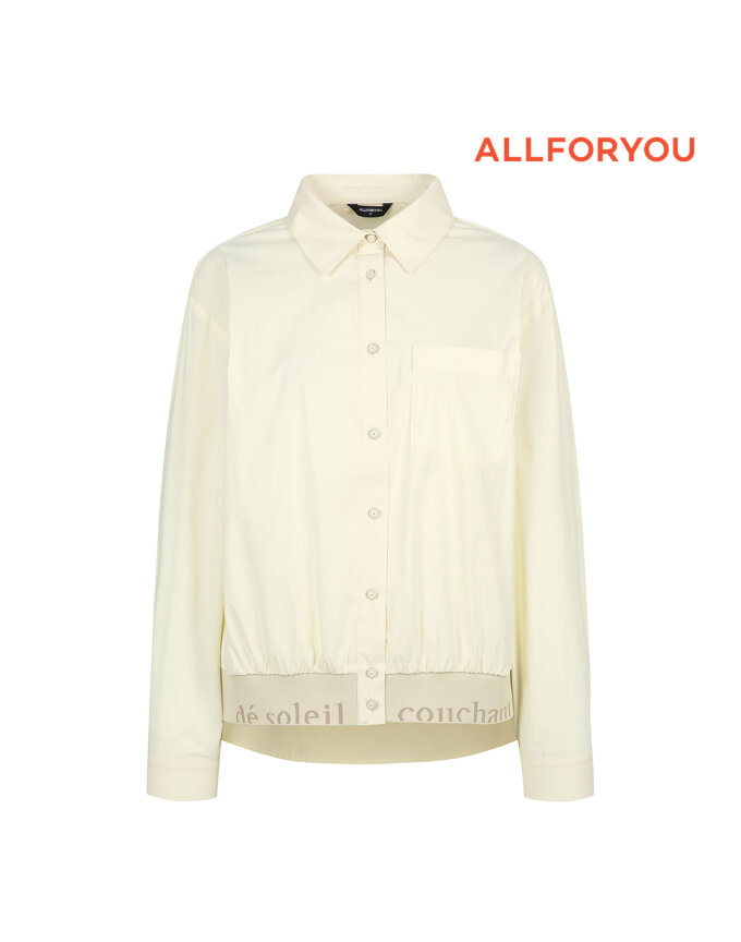 [올포유] 여성 밑단 시보리 포인트 카라 블라우스  ALBLN7331-102