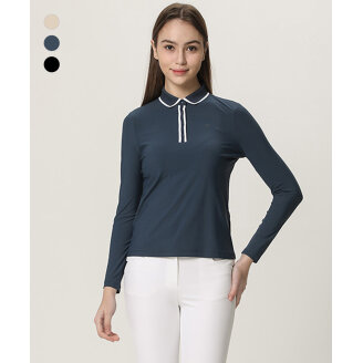 (여성)앞단작 배색 긴팔 티셔츠 HF1WTS002